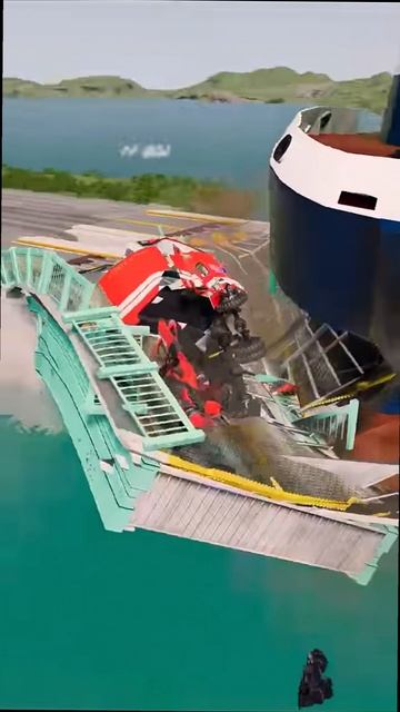 Большие и маленькие машины против разводного моста и корабля смотреть онлайн