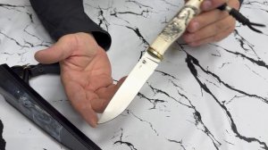 Нож Ласка из S390, рукоять элфорин скрим-шоу кони