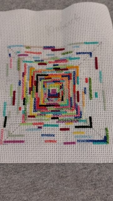 Процесс БИСКОРНЮ, вышивка крестом из ОСТАТКОВ меланжевого мулине🌈 часть 5 смотреть онлайн