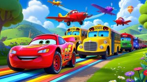 Молнии Маккуин, Грузовики и Животные с Супергероями. Анимационный мультфильм. Животные для Детей.