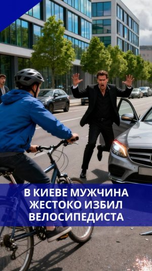 Дикая жестокость в Киеве! Водитель Mersedes избил велосипедиста до потери сознания. Смотрите, за что