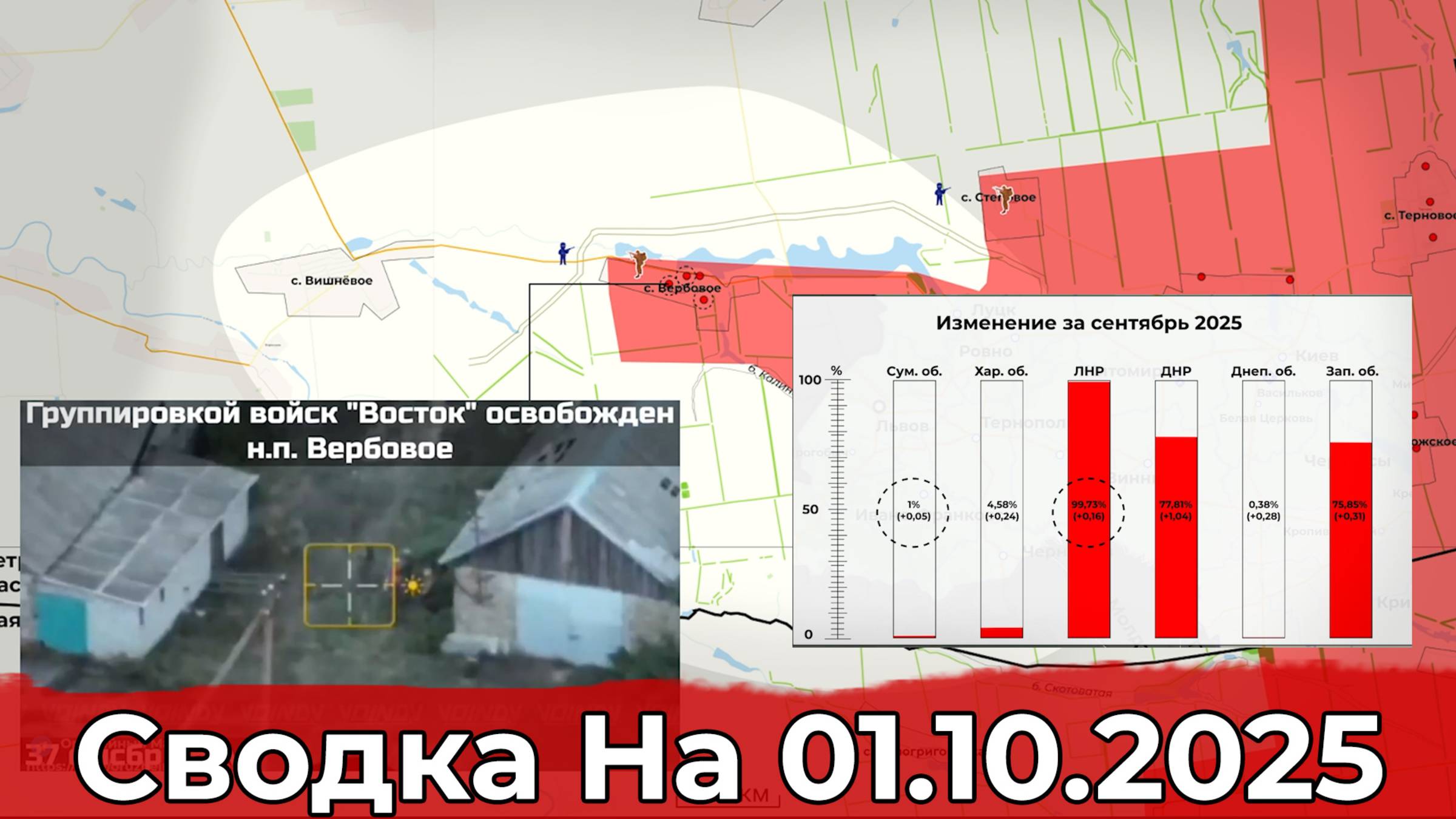 Взятие Вербового и обновление контролируемого процента регионов. Сводка на 01.10.2025 г. смотреть онлайн