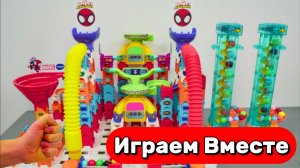 АСМР СБОРКА РАЗВИВАЮЩЕГО КОНСТРУКТОРА ВИТЕХ С ГОРКАМИ И ШАРИКАМИ ДЛЯ ДЕТЕЙ 🟢🟢🟢