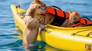 Как котики собачку спасли