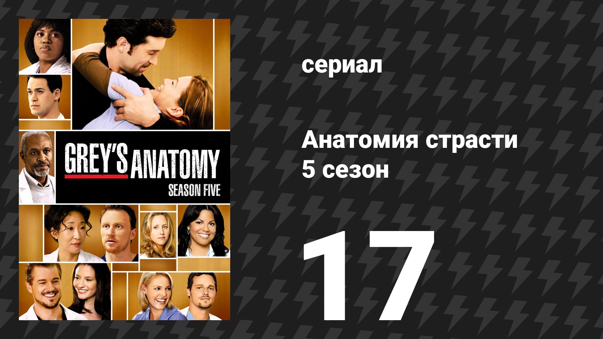 Анатомия страсти 5 сезон 17 серия «Во тьму, вслед за тобой» (сериал, 2008)