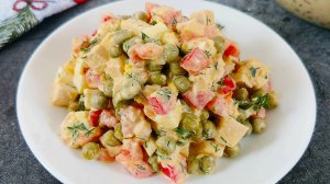 Салат похожий на оливье, но с другими ингредиентами. Проверенный рецепт