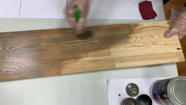 Масло воск для дерева W-House®. Наносим на мебельный щит с помощью кисти. Цвет серый тауп смотреть онлайн