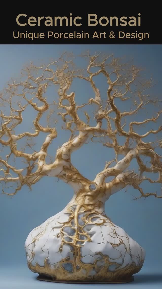 Футуристический бонсай • Фарфоровые скульптуры и цифровое искусство