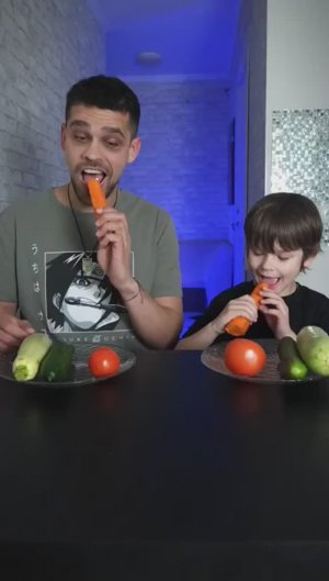 Папа схитрил в поедании Овощей 🍆🥕🥬🥒
