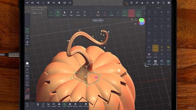 21 - Patsy the Pumpkin Create the Stalk with the Curve Tool смотреть онлайн