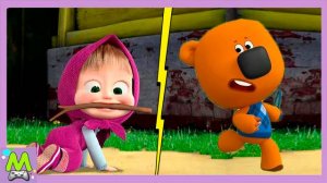 Ми-Ми-Мишки против Маши и Медведя.Игры на Ловкость от Кеши и Маши.Кто Самый Быстрый