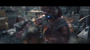 Сцена боя Галактуса против Фантастической Четвёрки