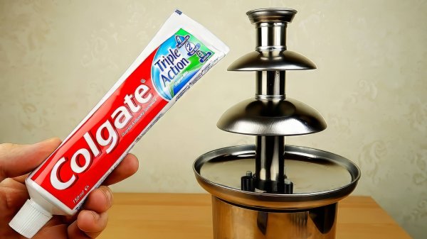 Зубная паста в шоколадном фонтане! Гель для душа и Лизуны в бочках