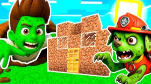 ПОСТРОИЛ ДОМ для ЗОМБИ ВИРУСНЫХ ЩЕНЯЧИЙ ПАТРУЛЬ в МАЙНКРАФТ PAW PATROL МУЛЬТИК