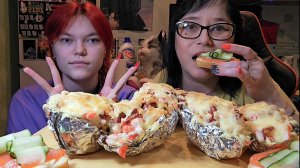 Мукбанг | Крошка Картошка, Бутерброды с Сёмгой,Свекольник | Обжор Асмр