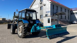 Работа гидравлики грейдерного поворотного отвала на МТЗ