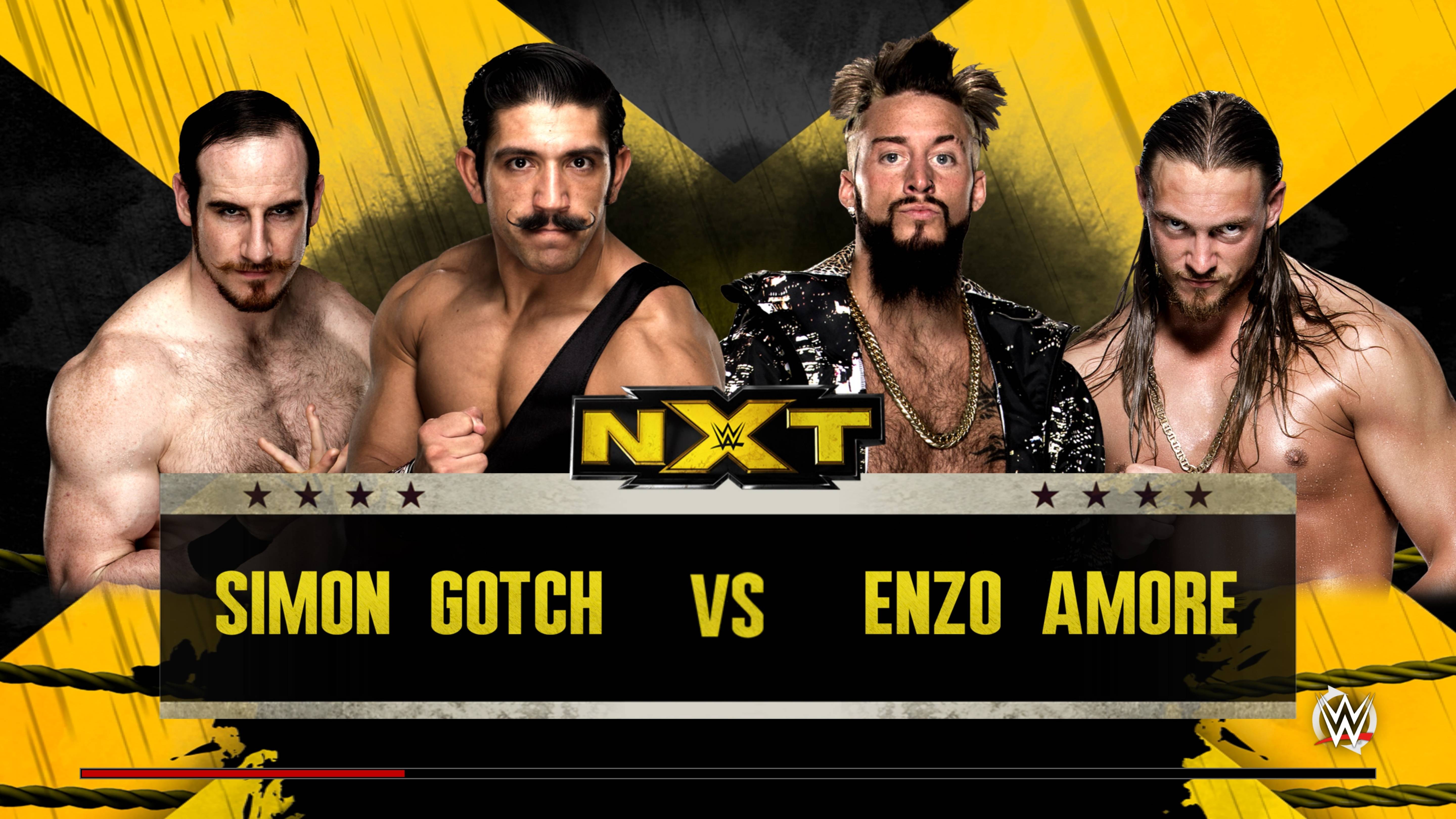 WWE 2k16 Чемпионат NXT первый этап Simon Gotch - Enzo Amore