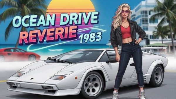 Synthwave Reflections in Chrome & Light