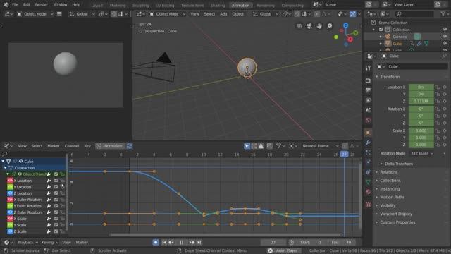 Редактор графиков — Основы Blender 41