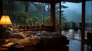 Уютная спальня и шум дождя | Атмосфера для сна и отдыха