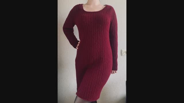 Вязаное платье спицами смотреть онлайн