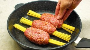 Спагетти с фаршем на сковороде за 30 минут! Очень вкусно!