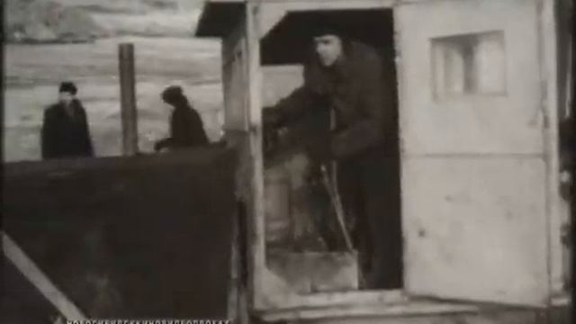 Перекрытие реки Обь при строительстве ГЭС, 1956