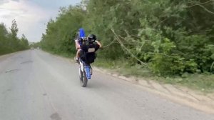 Стантит от первого лица на мотоцикле