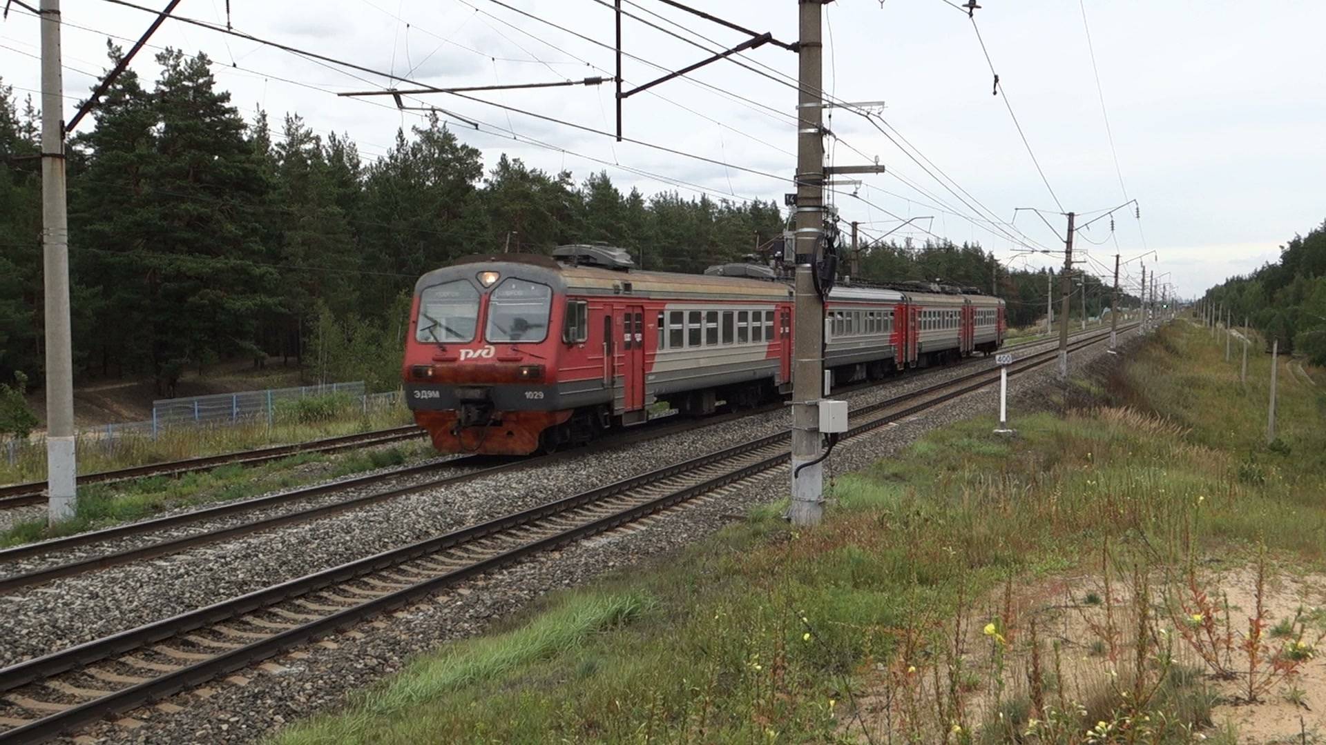 Электропоезд ЭД9М-1029/1026 Нижний Новгород Ковров на перегоне Джержинск - Жолнино