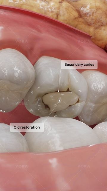 Что такое ВТОРИЧНЫЙ КАРИЕС и как он развивается? Изучайте стоматологию в 3D с VOKA