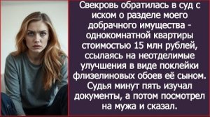ИСТОРИИ ИЗ ЖИЗНИ/Свекровь обратилась в суд с иском о разделе моего добрачного имущества/Рассказ