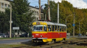 Трамвай Tatra T3SU-3022. Покатушки по Барнаулу.