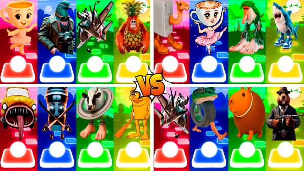 МЕГАМИКС БАЛЕРИНА КАПУЧИНО 🆚 ШПИОНИРО ГОЛУБИРО 🆚 ДРУГИЕ БРЕЙНРОТ МЕМЫ | Tiles Hop №229-232