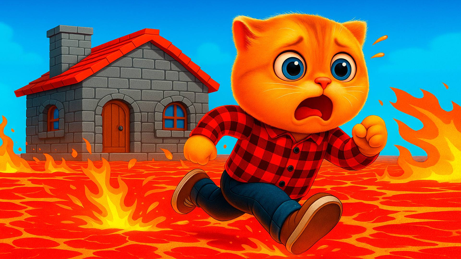 КОТ ПЕРСИК ВЫЖИВАЕТ В ПОЛ ЭТО ЛАВА РОБЛОКС! The Floor Is LAVA смотреть онлайн