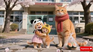 Как котики сестричку в школе навещали