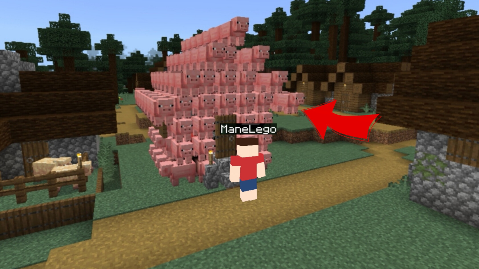 Мой дом стал из свиньев в Майнкрафте | ManeLego minecraft