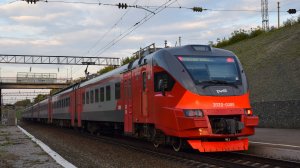 Электропоезд ЭП3Д-0088. Прибытие с приветливой бригадой.