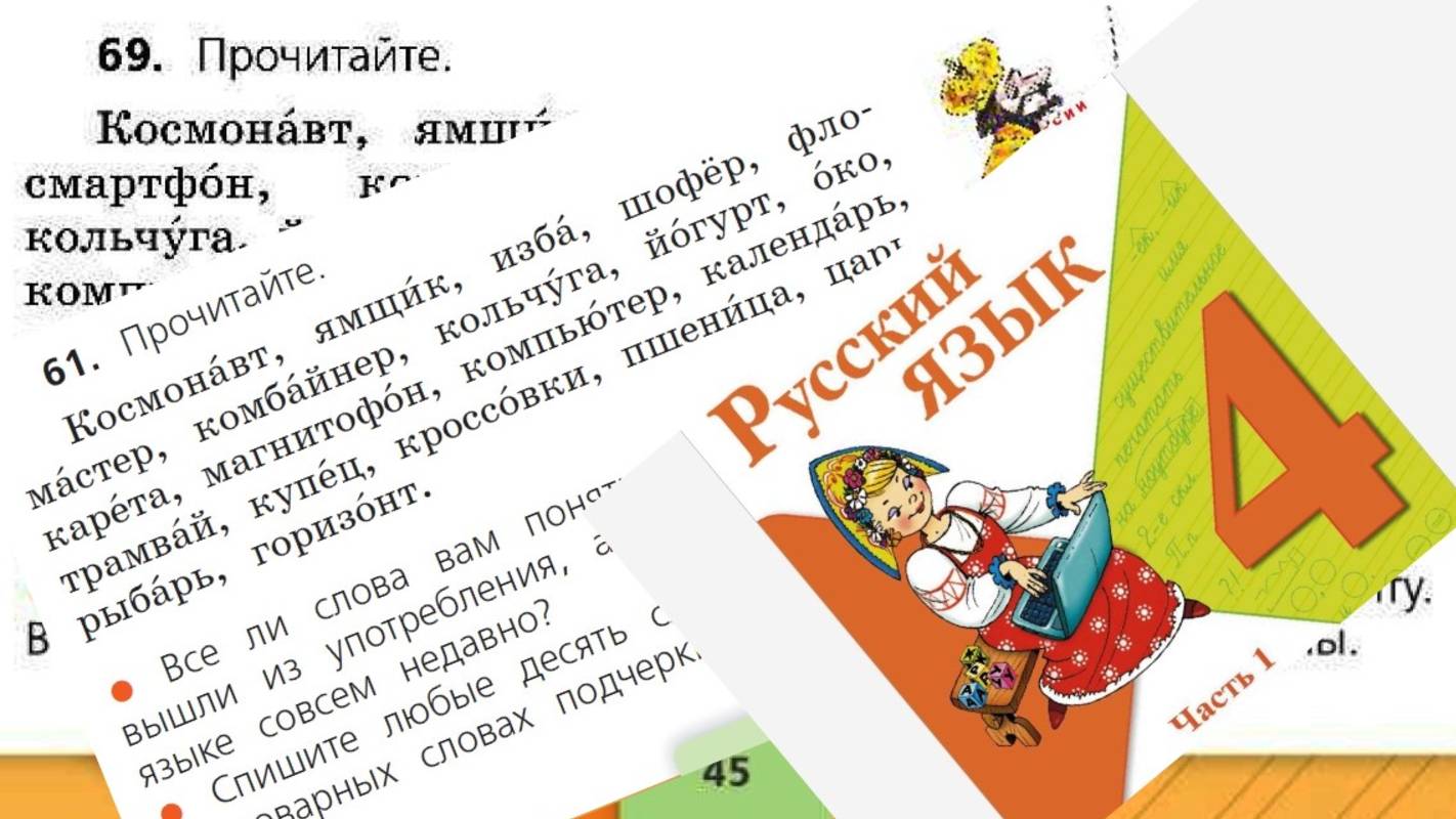 Русский язык 4 класс упр 69 (61) с 45 (43)