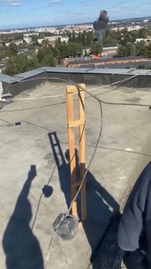 Момент прилета "Герани" в Сумской области.