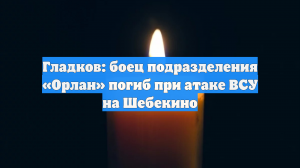 Гладков: боец подразделения «Орлан» погиб при атаке ВСУ на Шебекино