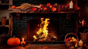 Ты Сидишь у тёплого Камина. За окном холодая осень.