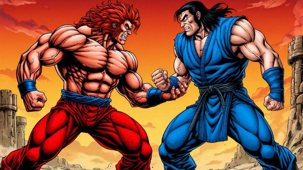 Мой Mugen - максимум слотов = 329967(33х9999) - бой Ханма Юдзиро vs всех 10