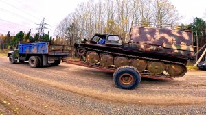 ЗиЛ-130 с тралом! Вездеход ГАЗ-71 по Сибирским болотам!