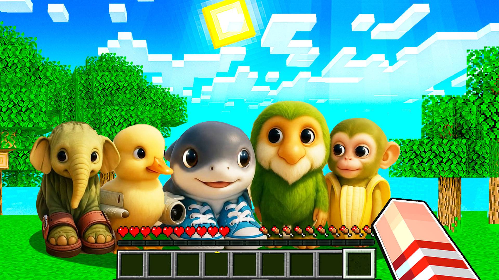 Я НАШЛА ВСЕХ БЕЙБИ МЕМ БРЕЙНРОТ ЖИВОТНЫХ В МАЙНКРАФТ! смотреть онлайн