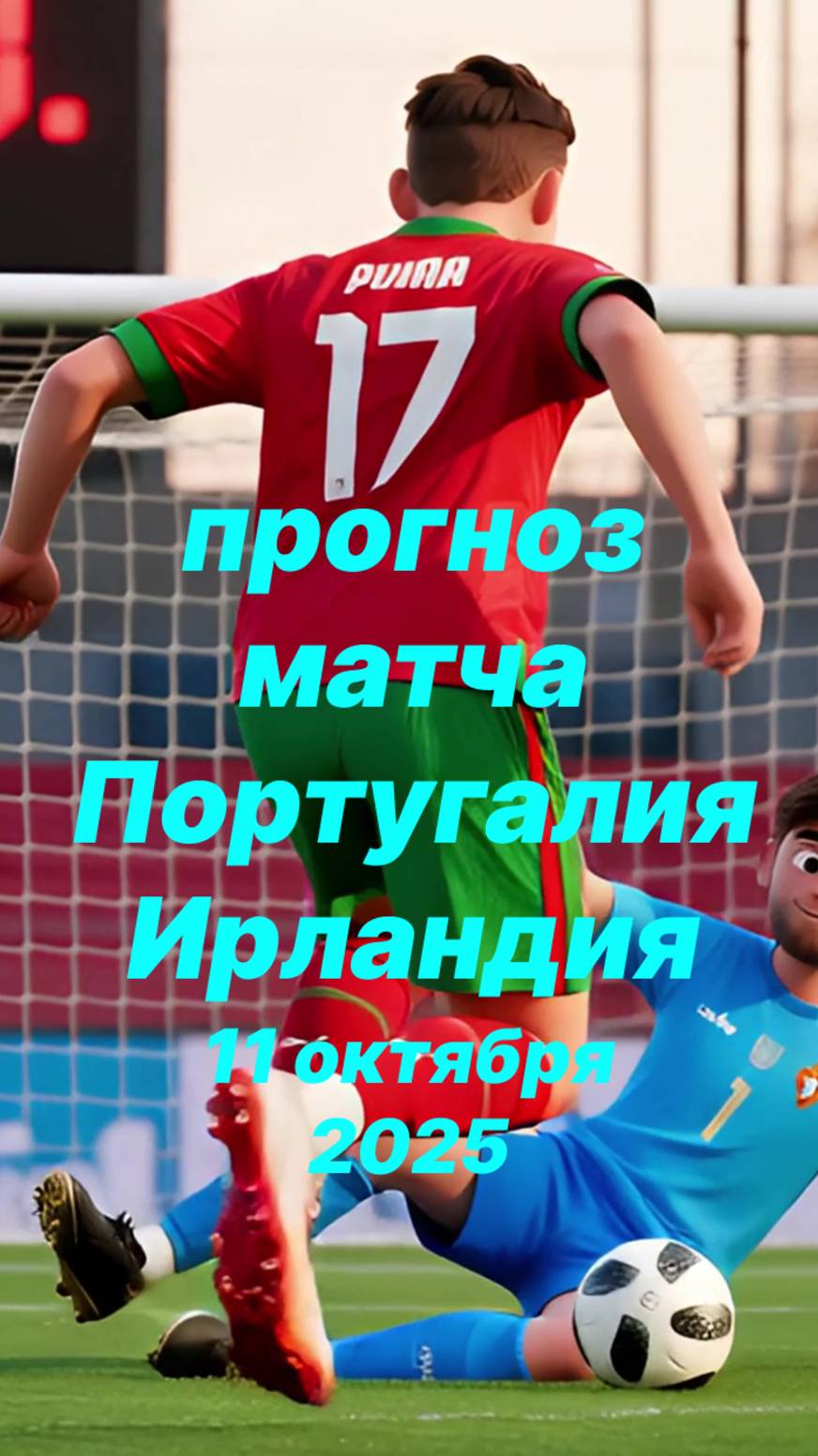 Прогноз матча Португалия Ирландия 11 октября 2025 года — 3D-мультфильм  ToonFootball