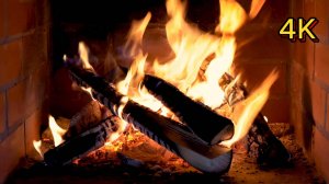 Камин 4К. Живой звук камина. Fireplace 4K.