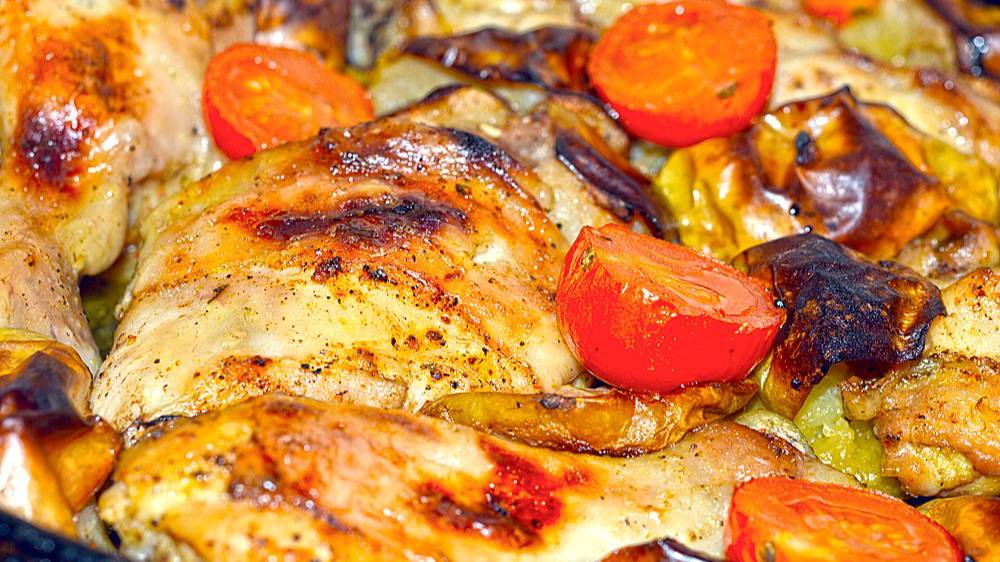 Рецепт курицы в духовке с хурмой смотреть онлайн