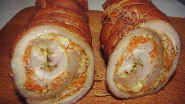 Как приготовить домашний рулет из сала с прослойками смотреть онлайн