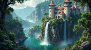 Мистический Замок у Водопада — Spiritual Healing Meditation Music – Waterfall Ambience