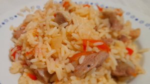 Филе индейки тушеное с рисом